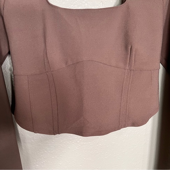 Abercrombie and Fitch Womens Long Sleeve Corset Crop Top Size Large - Picture 6 of 12